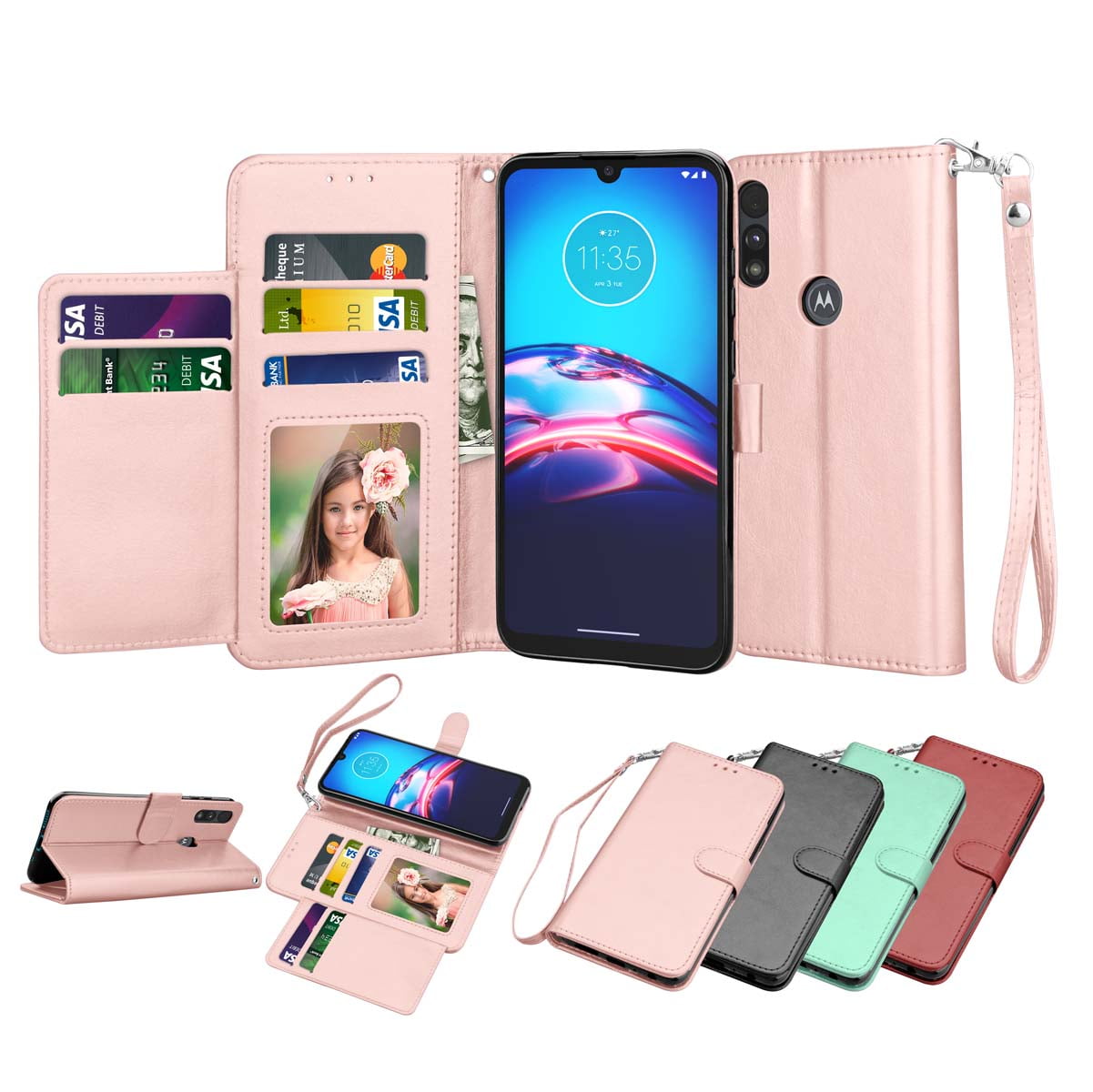 Moto E 2020 Case, Moto E7 Wallet Case, Moto E (2020) PU Leather Case