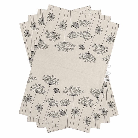 Farmhouse Dandelion Kitchen Towels Set of 4, Water Absorbent Dish Towel, Spring Modern Minimalist Country Flower Decorative Hand Towels - Quick Drying Cloth for Cooking Baking, 18x28 Inch