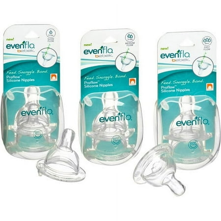 Evenflo Bebek Baby Bottle Nipple, Medium Flow, 2-Pack, BPA-Free