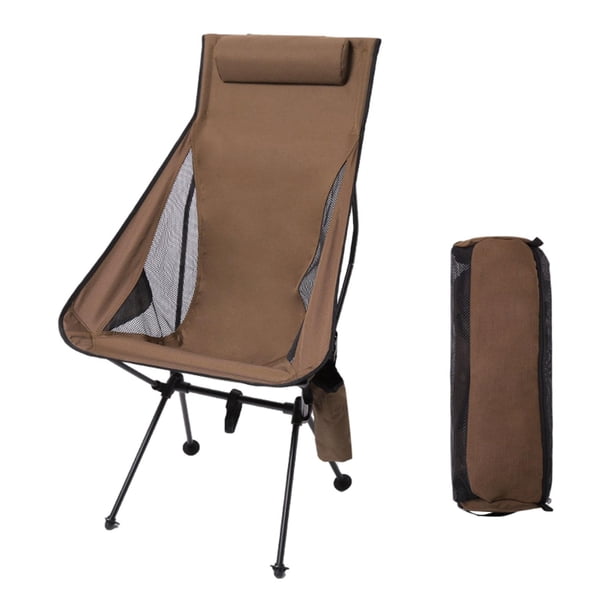 Silla plegable para acampar, silla de pesca portátil para adultos, para viajes de senderismo al aire libre Café