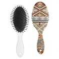 thumbnail image 2 of Mandala Hair Brush with Round-Tip Bristles - Gentle Detangling Paddle Brush for Women, Anti-Frizz & Scalp Massage, Boho Ethnic Design, 2 of 7