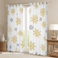 thumbnail image 2 of Homewish Gold Christmas Snowflake Black Out Curtains, Kawaii Cute Cartoon Curtains Pack of 2 (42x63 Each), Teens Kids Boys Girls Bedroom Curtains, Window Curtains Home Decor, 2 of 6
