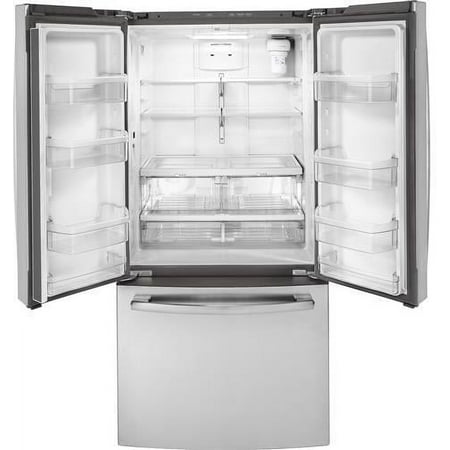 GE - 18.6 Cu. Ft. French Door Counter-Depth Refrigerator - Stainless steel
