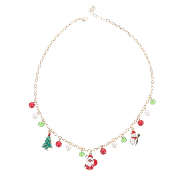 Collar navideño para niña, colgante navideño para el cuello, cadena para el cuello de mujer