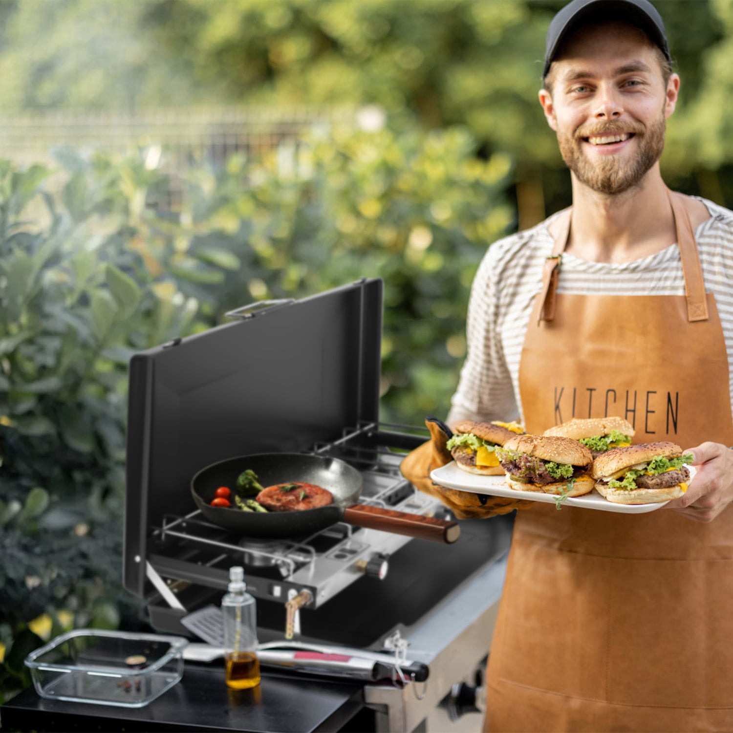 Camping Propane Stove with Toast Tray