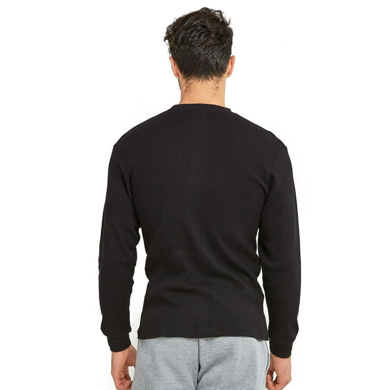 Men's Heavyweight Cotton Long Sleeve Thermal Top, White L, 1