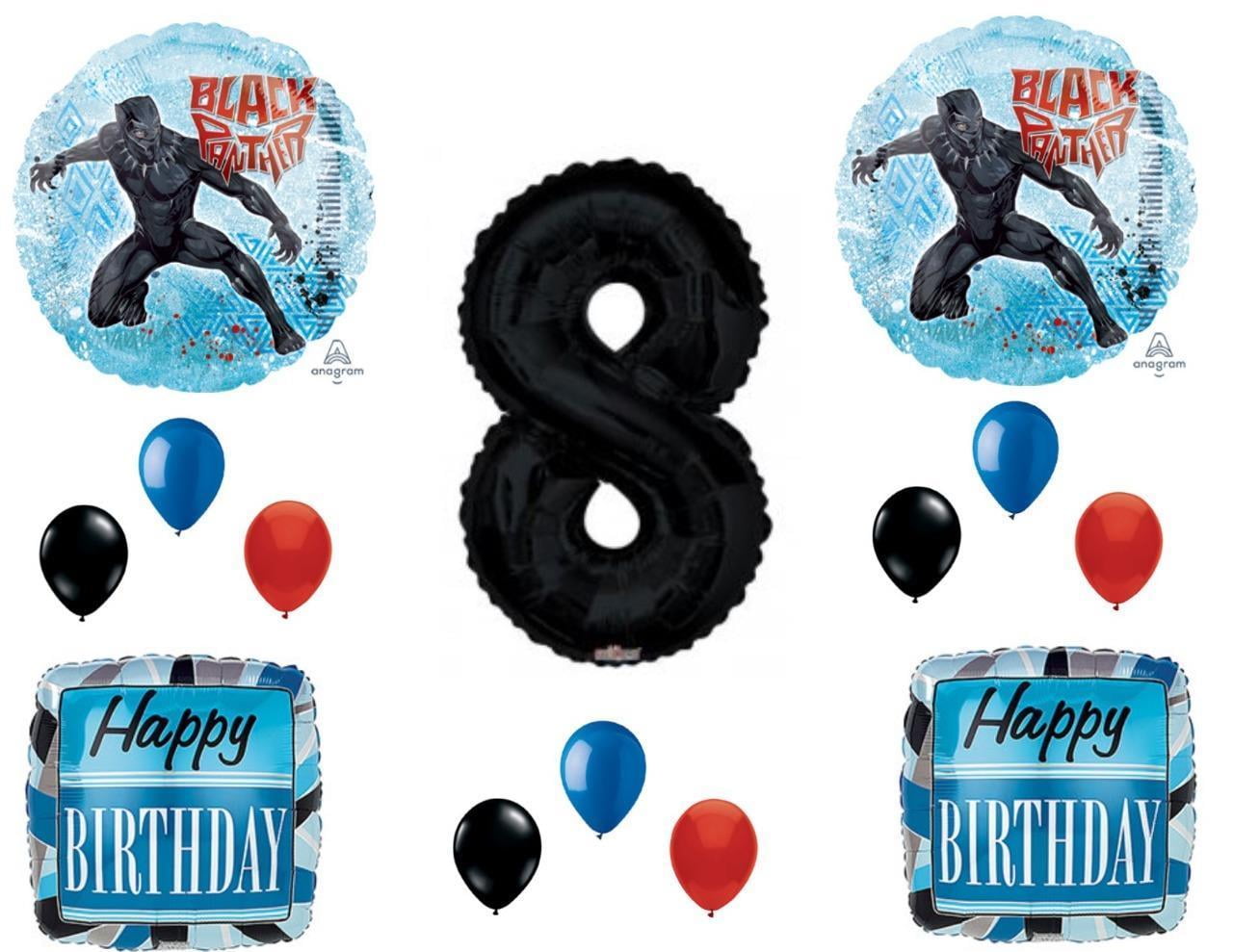 Black Panther Party Supplies 8 Guests 4th Birthday Balloon Bouquet Decorations 