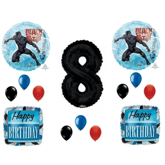 Black Panther Movie 8th Birthday Party Balloons Decorations Supplies