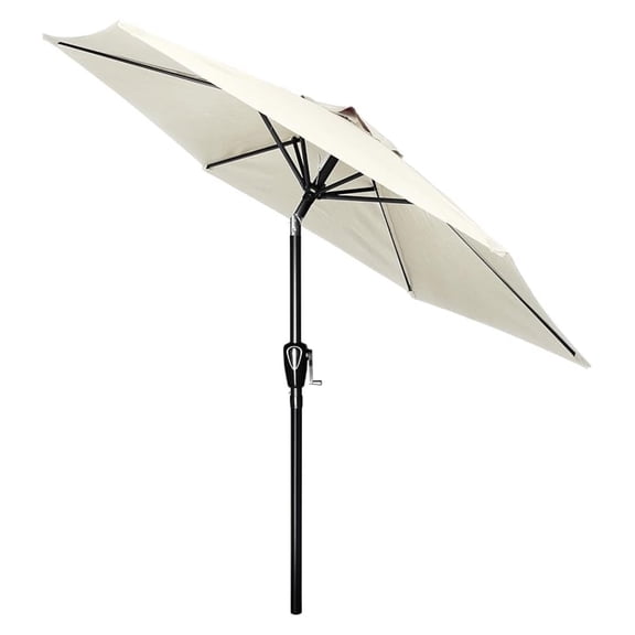 7.5' Patio Umbrella Outdoor Table Yard Umbrella with 6 Sturdy Ribs for Backyard, Pool, Garden, Deck, Creamy White