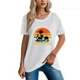 thumbnail image 3 of Women's 100% Cotton Regular Tee with Surfer Paradise Miami Beach Design, 3 of 17