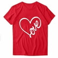 thumbnail image 4 of Fnooota Womens Valentine's Day T-shirts, Pullover Summer Crew Neck Fashion Short Sleeve Tops Red Size M, 4 of 5