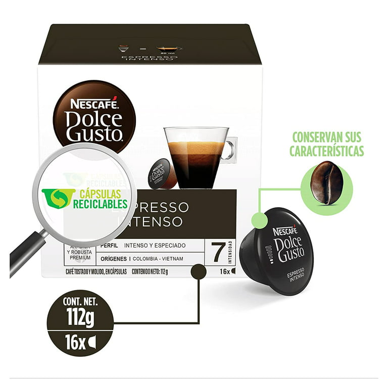 16 capsules café espresso intense compatinle Dolce Gusto 112g
