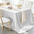 thumbnail image 1 of Feltree Seamless Rectangular Satin Tablecloth 60x84 Inches Extra Large for Wedding Banquet Party, Wrinkle & Fade Resistant Polyester Fabric, Elegant Table Decor for Restaurant Event Dining, 1 of 8