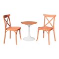 thumbnail image 1 of Strata Furniture 2 Xenia Polypropylene Chairs & Sprout Table in Coral/Orange, 1 of 2