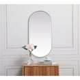 thumbnail image 2 of Metal Frame Oval Mirror 24x48 Inch in Silver, 2 of 3