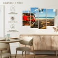 thumbnail image 4 of Elephant Stock Beachside Vintage Car Wall Art - Horizontal Multi Panel Canvas - Living Room Wall Decor - Beach Multi Panel - Blue And Brown Decor - 75" x 48", 4 of 4