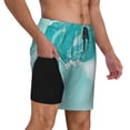 thumbnail image 2 of Yiaed Teal Turquoise 1 Print Mens Swim Trunks Bathing Suit Compression Liner Beach Swim Shorts Swimwear Quick Dry Zipper Pocket No-Chafing Board Short-XX-Large, 2 of 6