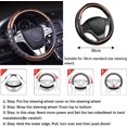 thumbnail image 2 of Car Steering Wheel Cover, Non-Slip Steering Wheel Cover, Universal Handcrafted Leather Car Steering Wheel Cover, Breathable Car Steering Wheel Cover Interior Accessories Protectors(Gold), 2 of 4