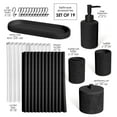 thumbnail image 4 of Hearth & Harbor 19 Piece Bathroom Sets with Shower Curtains and Bathroom Accessories, Black, 4 of 8