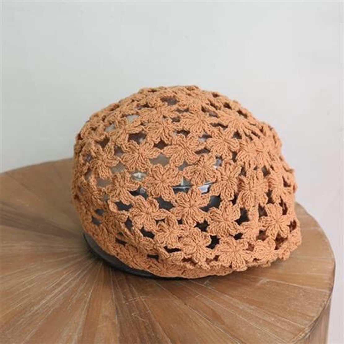 LinYooLi Hand Hook Hollowed-Out Petal-Shaped Beret, Hair Cap