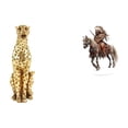 thumbnail image 1 of Escultura de caballero de acrílico dorado, adorno decorativo para mesa, centro de mesa, para oficina y hogar, colección impermeable, regalo d, 1 of 8