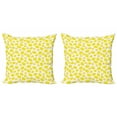 thumbnail image 1 of Ambesonne Lemons Throw Pillow Cover 2 Pack, Delicious Citrus Fruits Art, 20", Yellow and White, 1 of 2