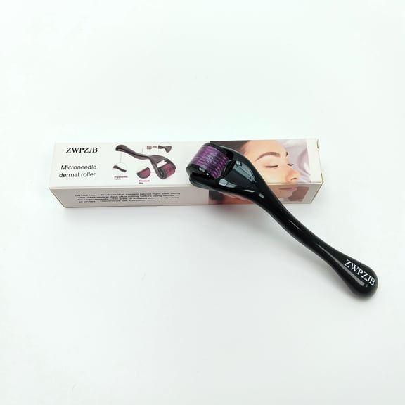 ZWPZJB Microneedle dermal roller 135mm Microneedle Dermal Roller with Titanium Alloy Needles and Comfortable Handle, Black