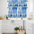 thumbnail image 2 of Summer Ocean Sailing Boats Curtain Tier and Valance Set 3 Piece, Blue Sky Oil Painting Art 3-inch Rod Pocket Window Tier Curtains Valance for Kitchen Living Room, 2 of 9