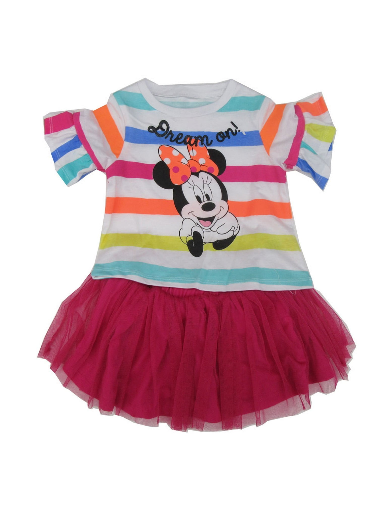 Disney Disney Little Girls Multi Color Stripe Minnie Mouse 2 Pc Skirt