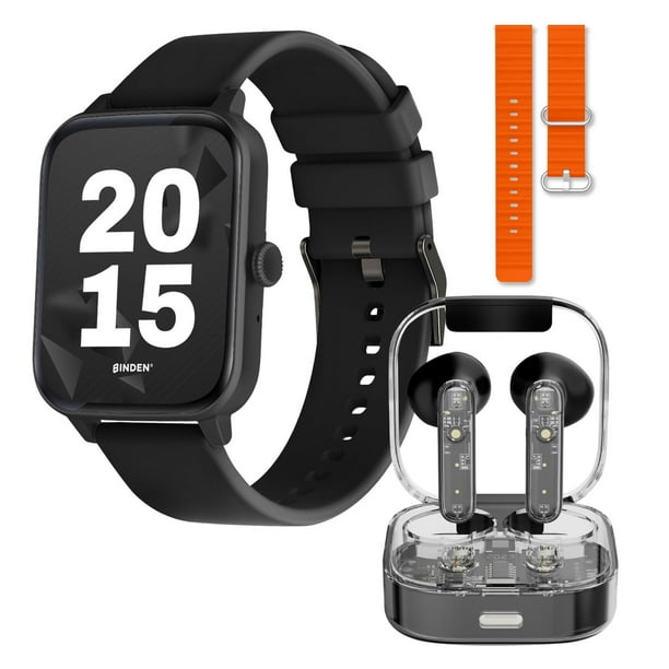 Smartwatch Binden Kulest Kit Reloj Inteligente + Audífonos negro Binden
