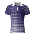 thumbnail image 2 of adviicd Men Tops Long Sleeve Mens Polo Shirts Men's Moisture Wicking Side Blocked Micropique Polos- Regular Blue XL, 2 of 4