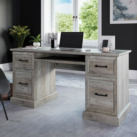 BELLEZE Modern Executive Home Office Computer Desk - Rhudi (Gray Wash)