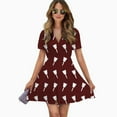 thumbnail image 2 of Mississippi State White Cowbell Women Dress V-Neck Short Sleeve Flowy Swing Party Midi Dress, 2 of 4