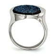 thumbnail image 3 of Chisel Stainless Steel Polished with Blue Druzy Stone Ring, 3 of 5