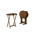 thumbnail image 1 of Benzara BM200090 Wooden Tray Table Top Set with Scalloped Edges, Brown - 5 Piece, 1 of 1
