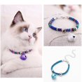 thumbnail image 3 of Collar ajustable para perro y gato, correa para el cuello con colgante, decoración para suministros para mascotas (azul simple), 3 of 4