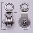 thumbnail image 1 of Detachable Pulley Wheel, 360 Degree Rotation Heavy Duty Stainless Steel for Wire Rope Traction, Indoor Outdoor Use, Super-Silent Operation with Duplex Bearing, 500kg Load Limit, 1 of 5