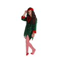 thumbnail image 3 of Mercatoo Christmas 𝐄lf 𝘾𝙤𝙨𝙩ume for Girls 4 Piece Santa Helper Outfits Kids Xmas Festive Part𝐲 Clothes Dress Belt Hat Socks, 3 of 4