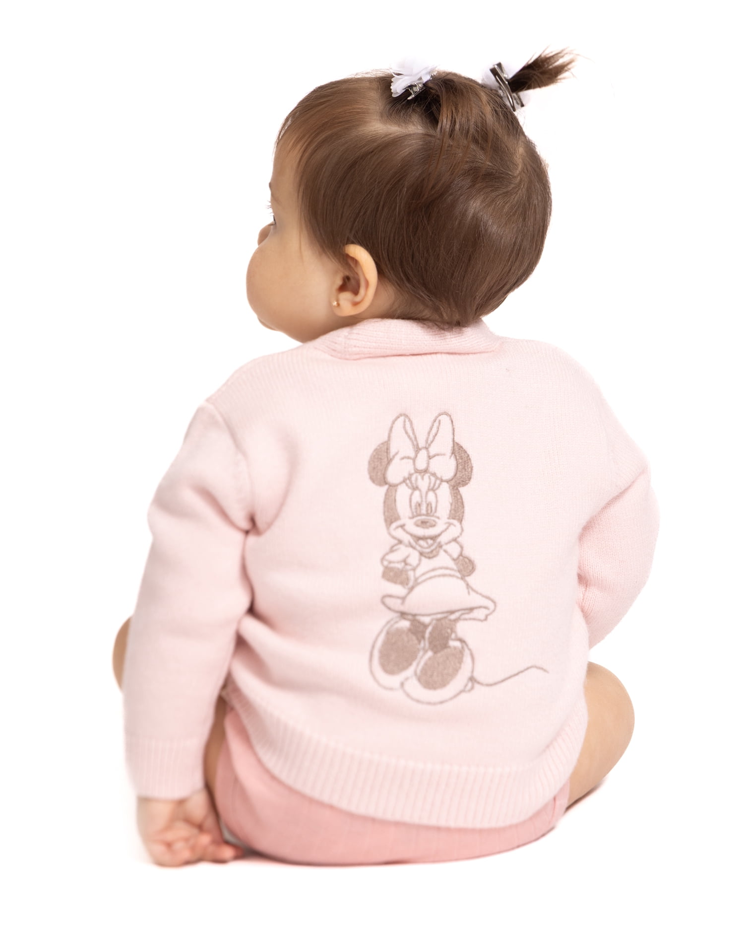 Disney Baby Girl’s Minnie Mouse Embroidered Cardigan with Long Sleeves, Sizes 0/3M-18M