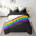 thumbnail image 2 of Manfei Musical Melody 7-Piece Bedding Comforter Set,Colorful Waves Striped King Bedding Sets,Music Notes Bed Sheets For Girls Kids,Breathable Home Decor Reversible, 2 of 8