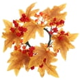 thumbnail image 1 of KAKOWELY Corona decorativa de hojas de arce, vela artificial, decoración de mesa para el Día de Acción de Gracias, 1 of 5