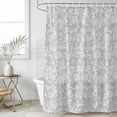 thumbnail image 4 of Botanical Rose Bud Bathroom Shower Curtains with 12 Hooks Waterproof Shower Curtain for Stalls and Bathtubs Vintage Gray Floral Leaves Summer Farmhouse Decorative Bathroom Curtain 36x72 Inches, 4 of 9