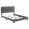 thumbnail image 3 of Modway Celine Channel Tufted Performance Velvet Twin Bed in Gray, 3 of 8
