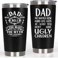 thumbnail image 1 of Taza de acero inoxidable de doble pared negra UOWRPOZ de 20 oz con el texto "Mejor papá del mundo", 1 of 6