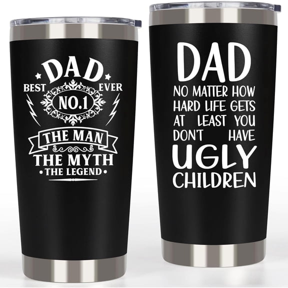Gifts for Dad, Dad Gifts from Daughter Son Kids Tumbler - Best Dad Ever Gifts #1 Dad Mug Cup, Fathers Day Tumbler Dad Ugly Children Coffee Mug, 20oz