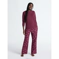 thumbnail image 3 of Joyspun Women's Fleece Drop Shoulder Sleep Top with Long Sleeves, Sizes XS-3X, 3 of 6