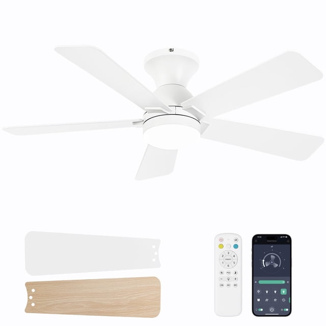 Ventilador de techo Dolavast de 42 pulgadas con luz y control remoto blanco