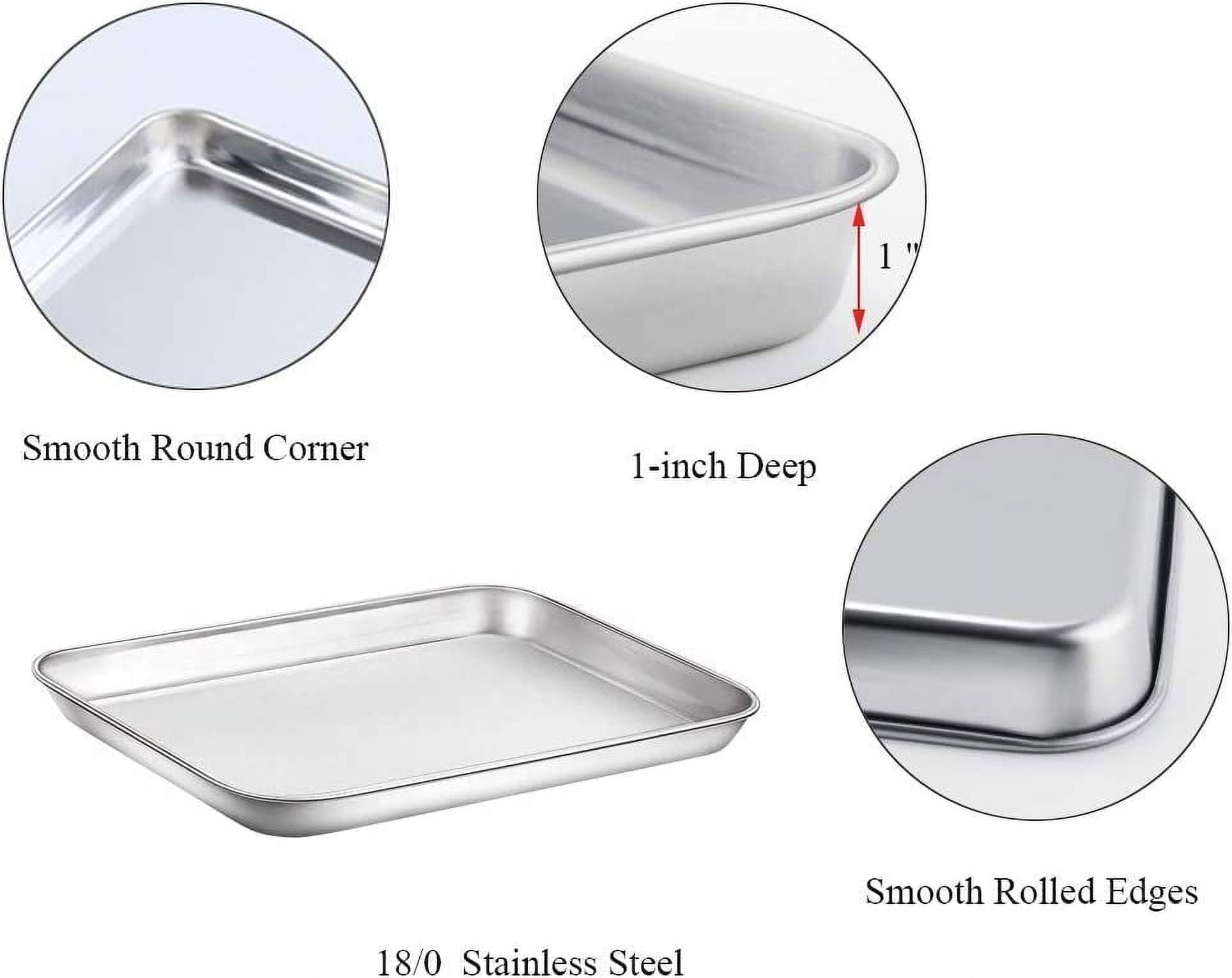 Baking Sheet with Rack Set (1 Sheet + 1 Rack), Cookie Sheets for Baking Use, Stainless Steel Baking Pans with Cooling Racks, Non-toxic, Easy Clean, Dishwasher Safe Suitable for Christmas(12.5-Inch)