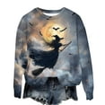 thumbnail image 4 of VKOYWKM Womens Sweatshirts Halloween Crewneck Sweatshirts Witch Graphic Pullover Vintage Spooky Print Long Sleeve Fall Sweatshirt, 4 of 6
