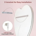 thumbnail image 5 of Funtouch LED Heart Mirror Crushed Diamond 28"x28", Heart Shaped Mirror Wall Mounted LED Vanity Mirror with 3 Color, Dimmable, Memory, Smart Touch and Shatter-Proof, 5 of 10